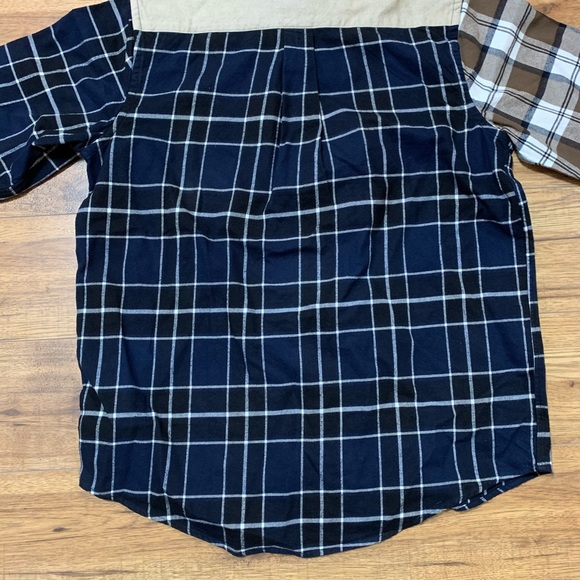 Norse Projects - Men’s Algot Mixed Flannel Check Shirt S / Dark Navy - Picture 2 of 6